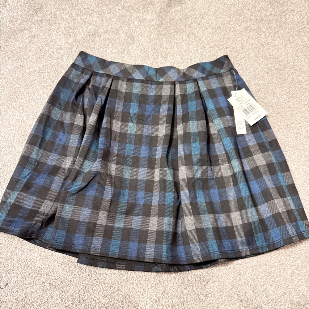 Joe B Blue and Black Plaid Mini Skirt